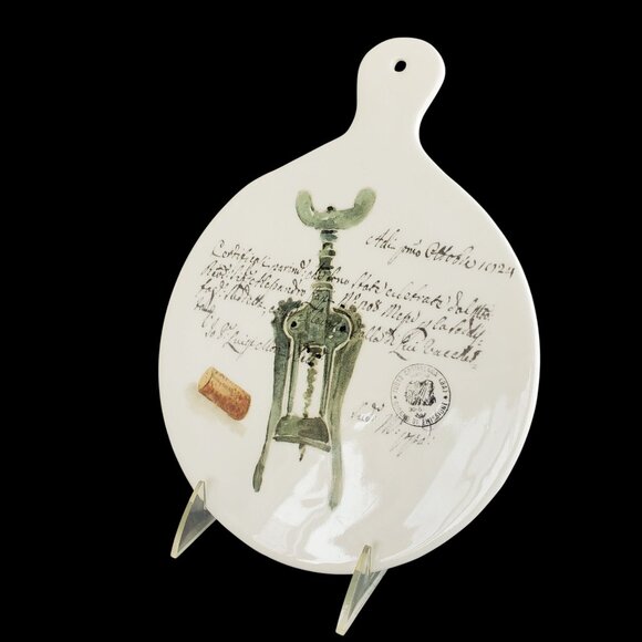 Opificio Etico Ceramic Cheese Antipasti Cutting Board Wine Theme Made in Italy - Picture 5 of 11